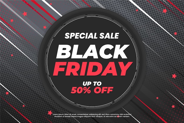 Vector flat geometric black friday background