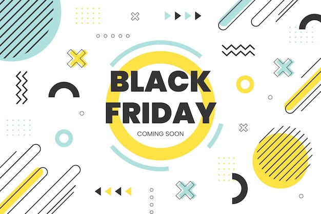 Vector flat geometric black friday background