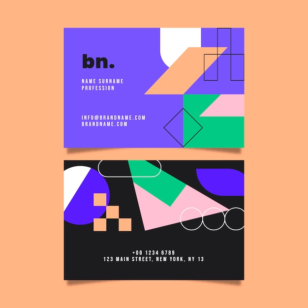 Vector flat geometric business card