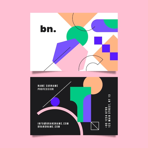 Flat geometric business card