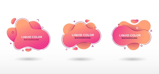 Flat geometric liquid form with gradient colors. 