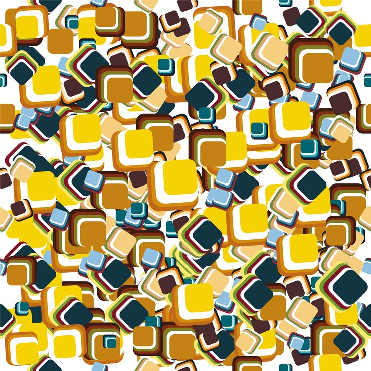 Vector flat geometric mosaic pattern design