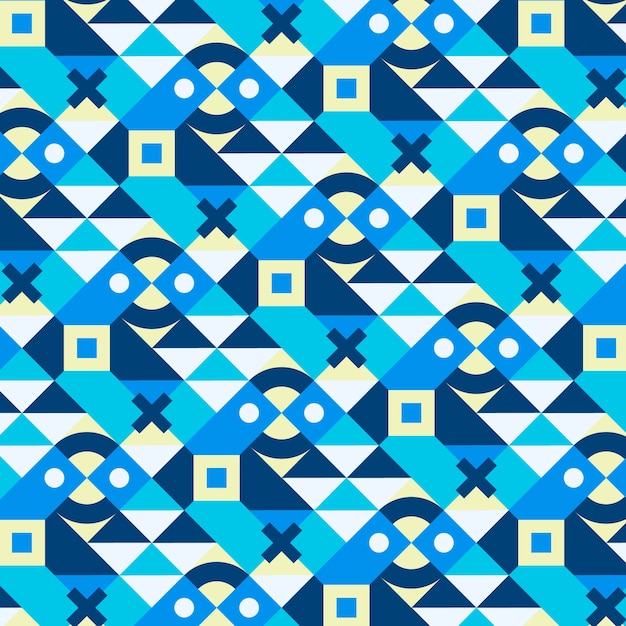 Vector flat geometric mosaic pattern design