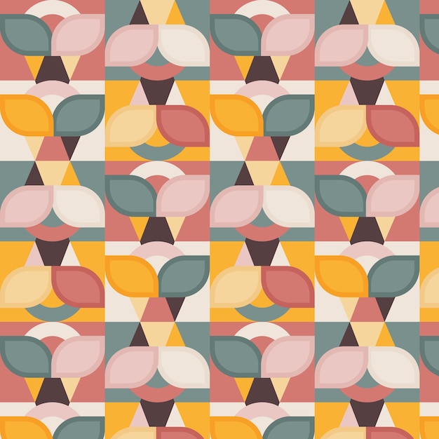 Flat geometric mosaic pattern design