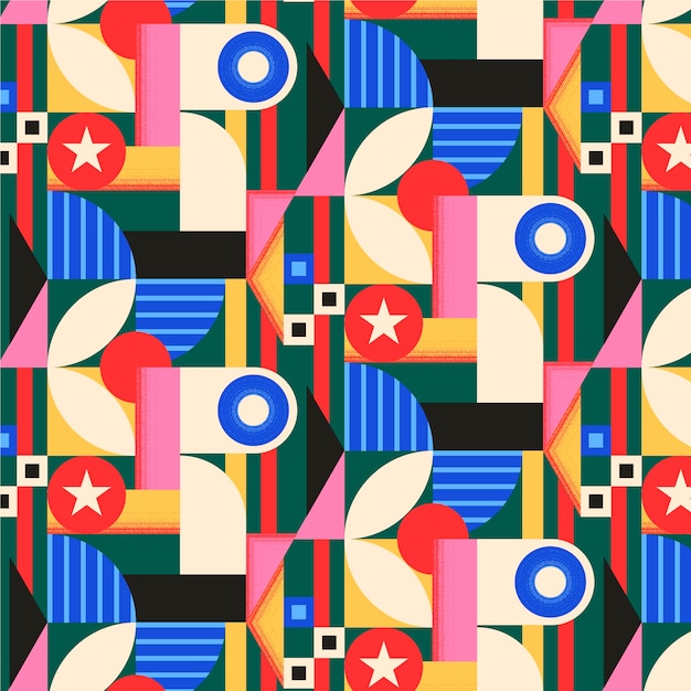 Flat geometric mosaic pattern design