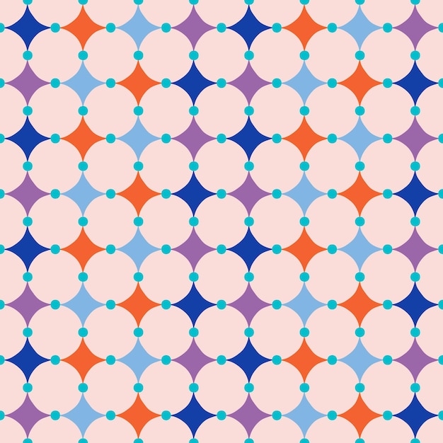 Vector flat geometric mosaic seamless pattern