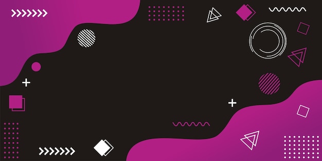 Vector flat geometric purple and black background