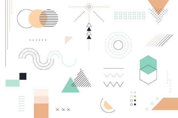 Flat geometric shapes background