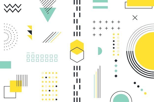 Flat geometric shapes background