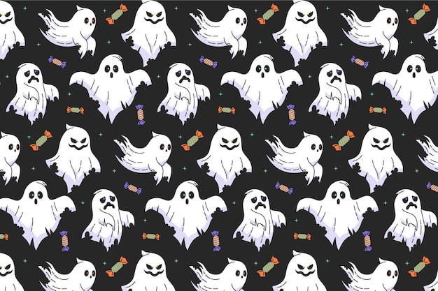 Flat ghost pattern background