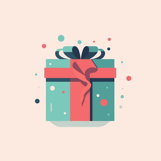 Flat gift box vector illustration