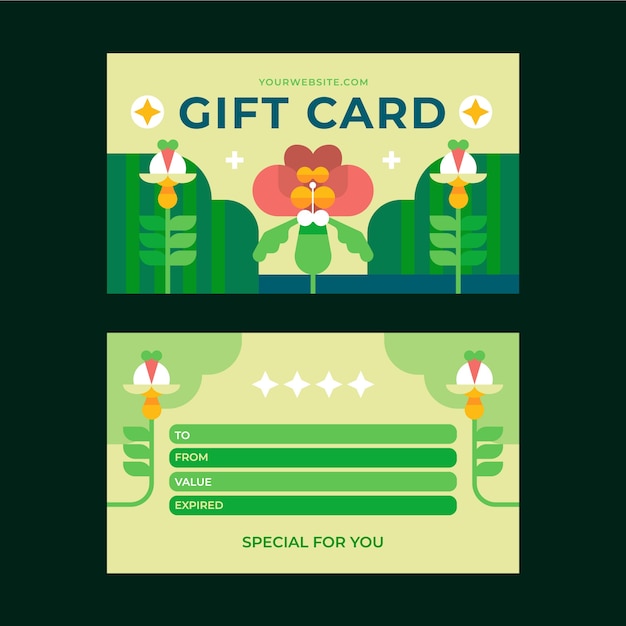 Vector flat gift card template