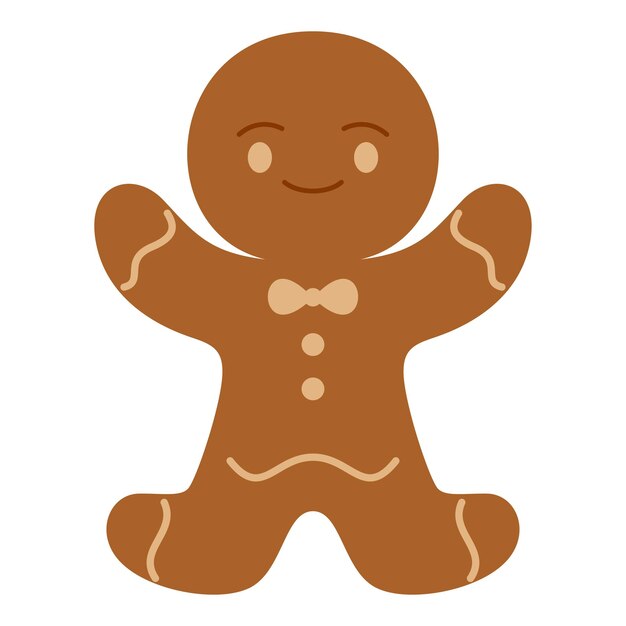 Vector flat gingerbread man character christmas event vector illustration