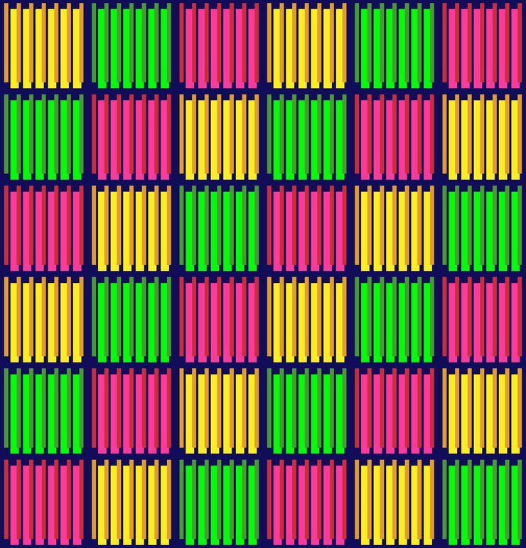 Flat glitchy checkered seamless pattern