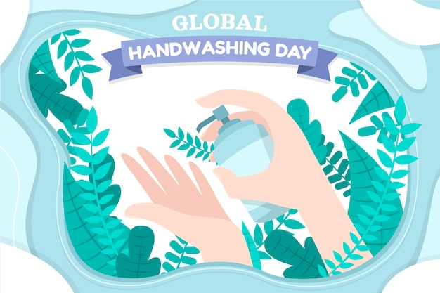 flat global handwashing day background