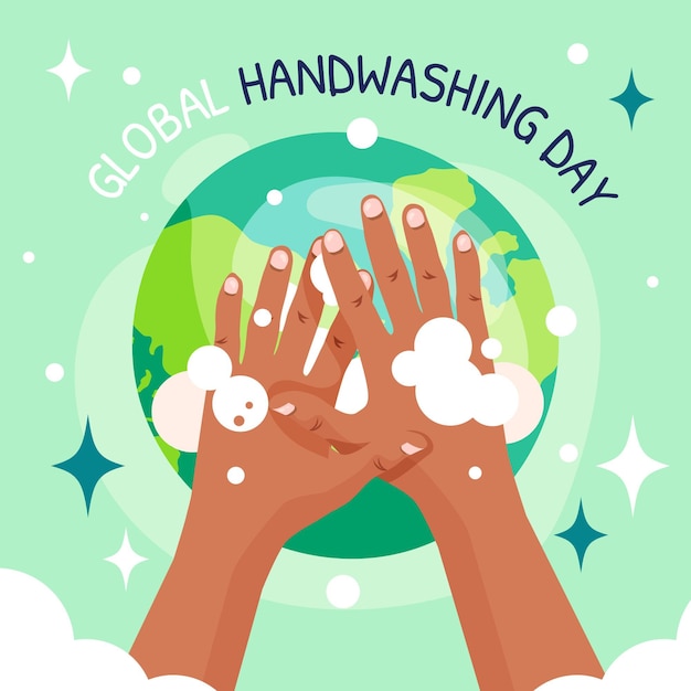 Vector flat global handwashing day illustration