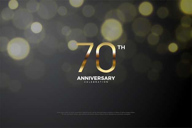 flat golden number for 70th anniversary.