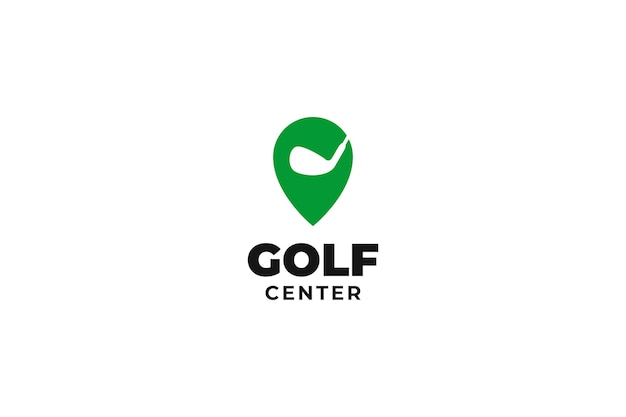 Disegno dell'illustrazione dell'icona vettoriale del logo della mazza da golf piatta