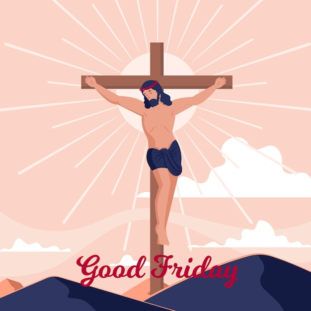 Flat good friday illustration