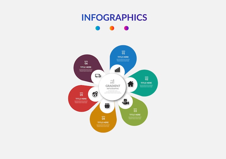 Flat gradient halloween infographics elements template design