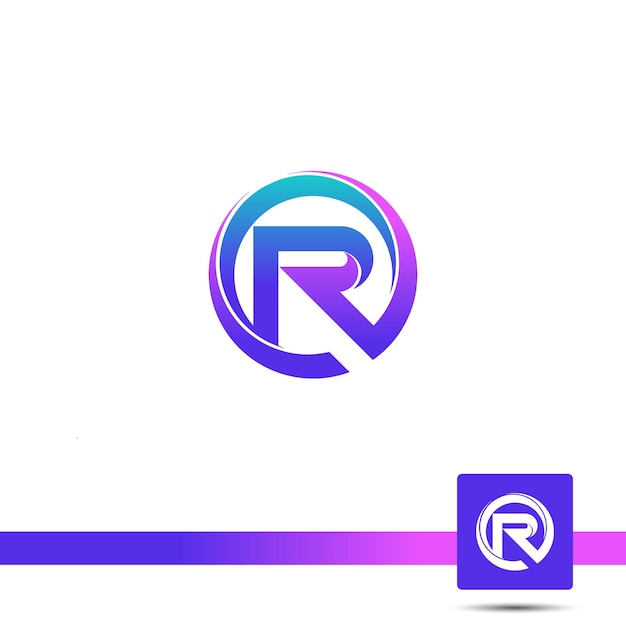 Flat gradient R RO Modern logo design concept