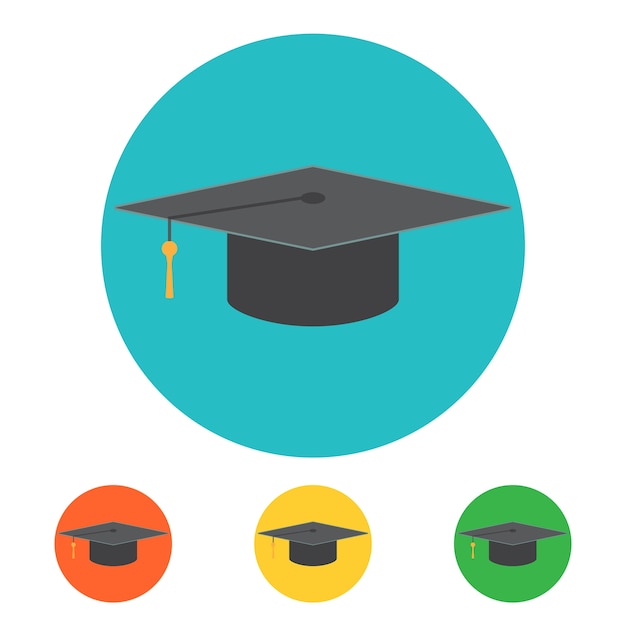 Vector flat graduation cap illustration.