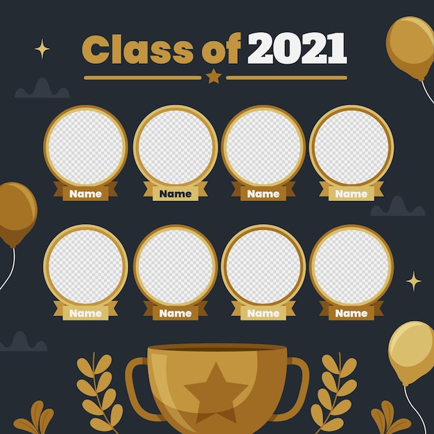 Vector flat graduation yearbook template