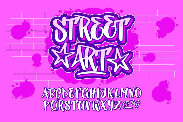 Flat graffiti font/alphabet