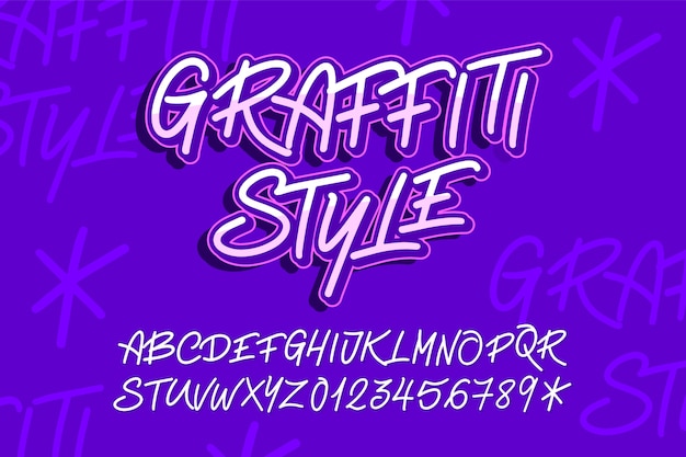 Flat graffiti font/alphabet