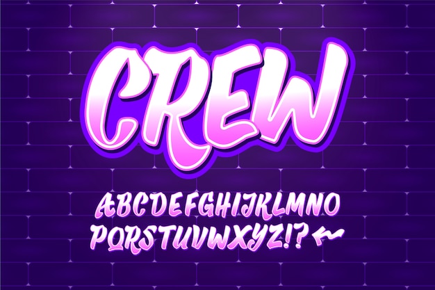 Flat graffiti font/alphabet