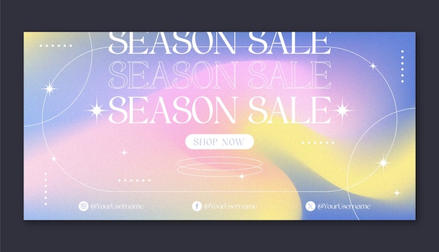 벡터 flat grainy gradient horizontal banner template