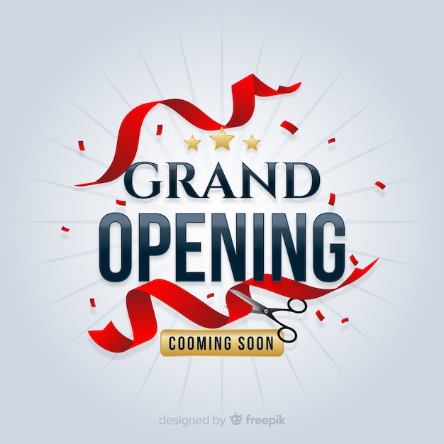 Flat grand opening decorative background