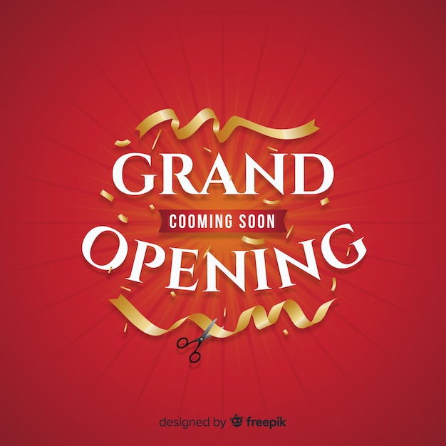 Vector flat grand opening decorative background