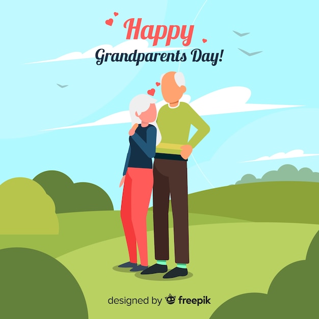 Vector flat grandparents day background