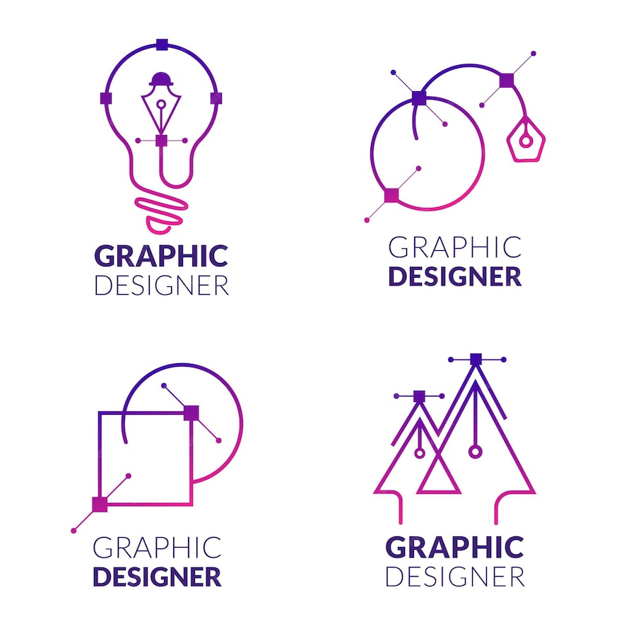 Premium Vector | Flat graphic designer logo collection