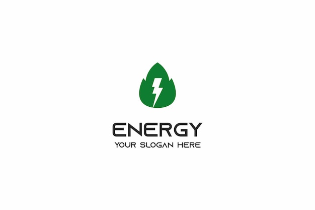 Flat green energy logo design