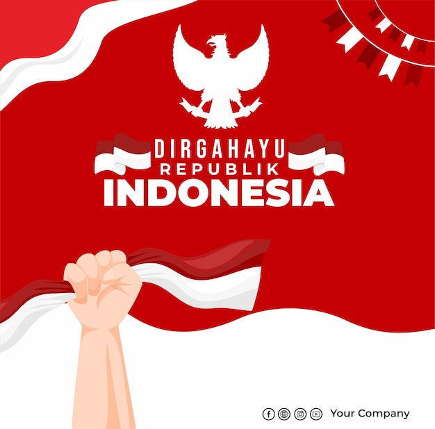 Flat Greeting Indonesia Independen Day