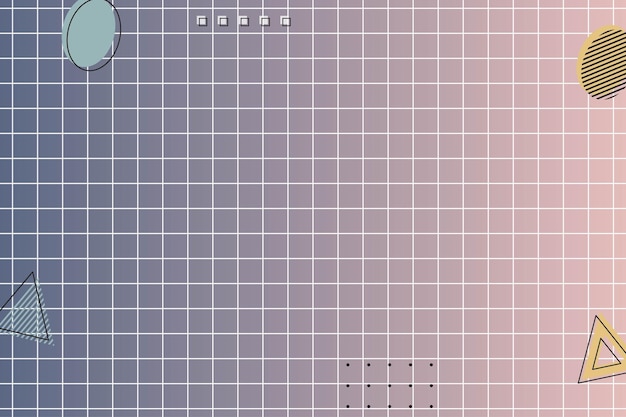 Vector flat grid geometric memphis background