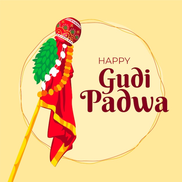 Vettore illustrazione piatta di gudi padwa