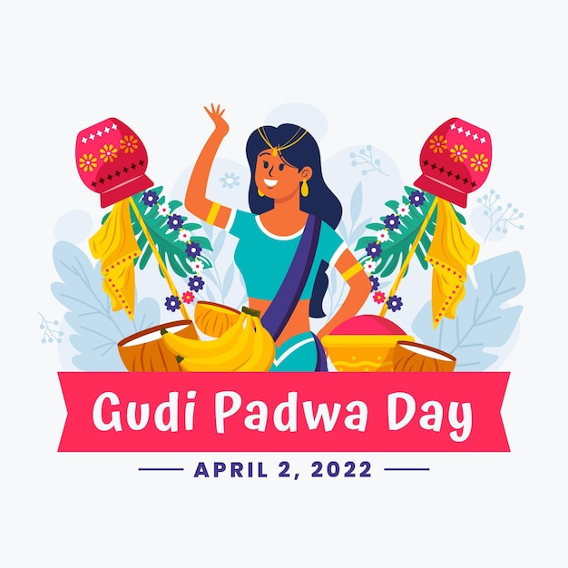 플랫 gudi padwa 그림