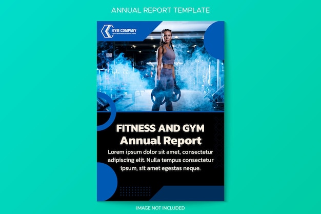 Vector flat gym and fitness annual report template