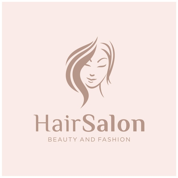 Vector flat hair salon logo design inspirations