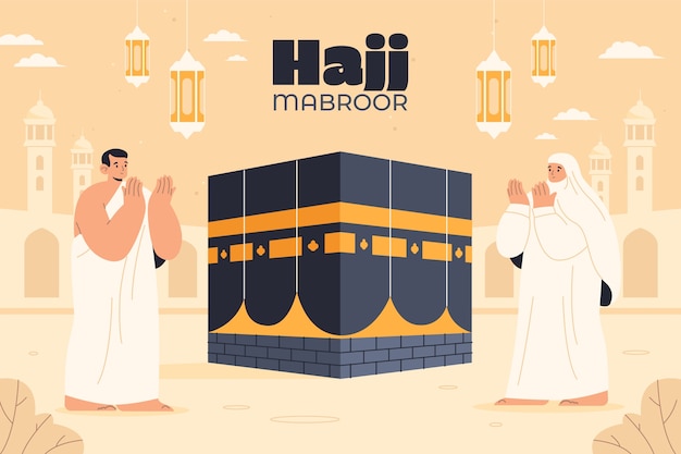 flat hajj islamic pilgrimage background