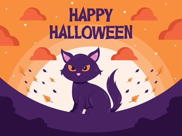 flat halloween background banner social media template