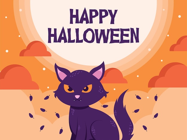 Modello di social media per banner di sfondo di halloween