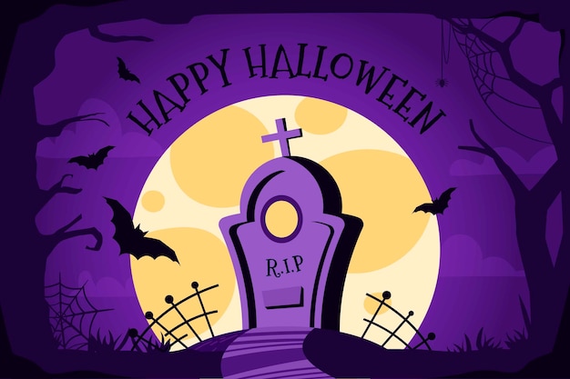 Flat halloween background