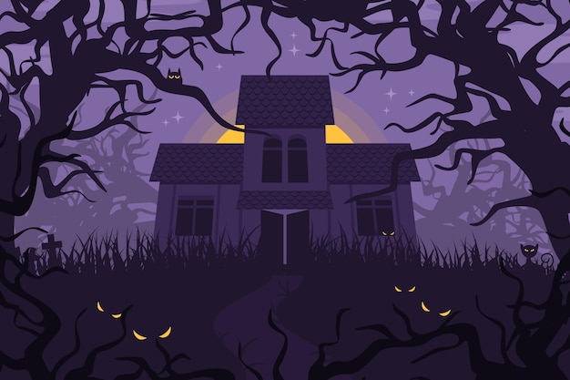 flat halloween background