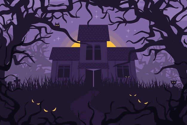 Flat halloween background