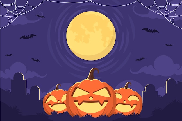 Vector flat halloween background