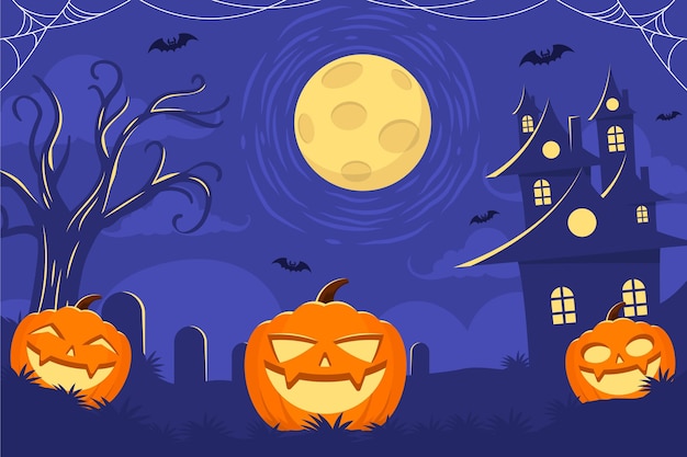 Flat halloween background